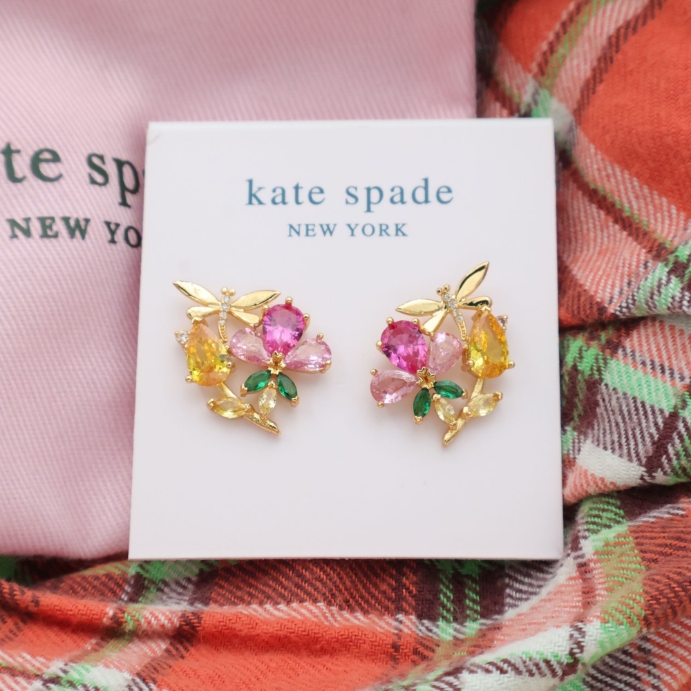Kate Spade Gold Floral Cluster Stud Earrings
